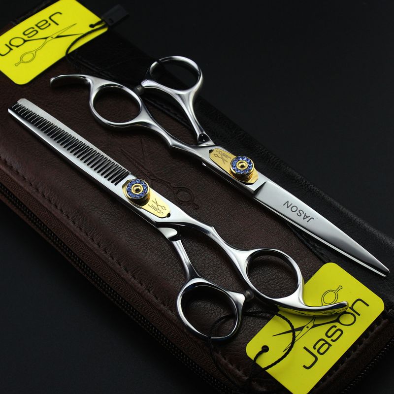 Right hand JASON HB-01 stainless steel 6.0 inch hair cutting/thinning scissors,6CR 62HRC hair scissors kit