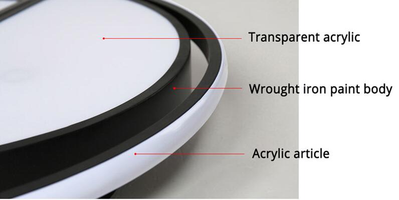 Dimmable Led Ceiling Lamp Modern Black Ceiling Light Round Living Room Kitchen Light Fixtures Indoor Lighting Ceiling
