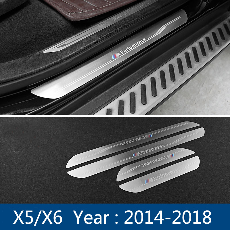 Accessories Door Sill Scuff Plate Guards Car Door Sills Protector cover strips Stickers For BMW F10 F20 F30 F34 F36 F45 E70 E71 F25 F15 F16 E90 X3 X5 