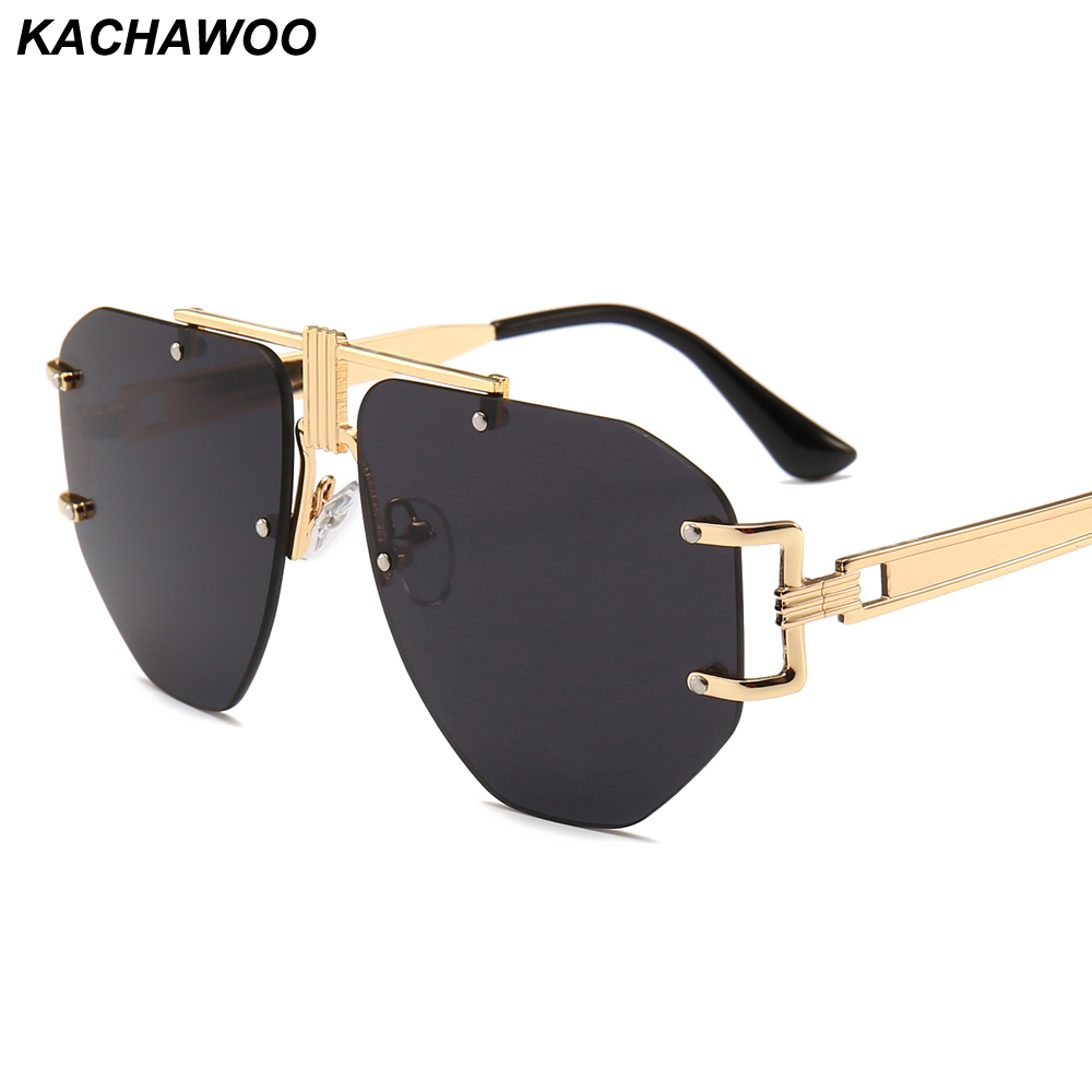 Kachawoo Oversized Frameless Sunglasses Men 2019 Big Yellow Pink Black Metal Punk Sun Glasses Women Retro Birthday Gift
Kachawoo Oversized Frameless Sunglasses Men 2019 Big Yellow Pink Black Metal Punk Sun Glasses Women Retro Birthday Gift