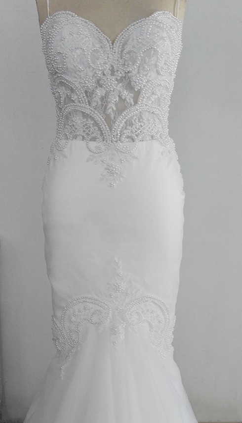 Sexy Ivory White Backless Mermaid Wedding Dresses Vintage Lace Spaghetti Straps Tulle Court Train Bridal Gowns Trumpet Vestido De Noiva