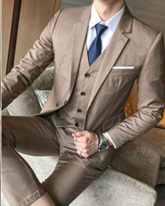 LEQEMAO Three Pieces Set Modern Casual Classic Double Breasted Suit With Vest Print Party Business Formal Suits For Men 4XL