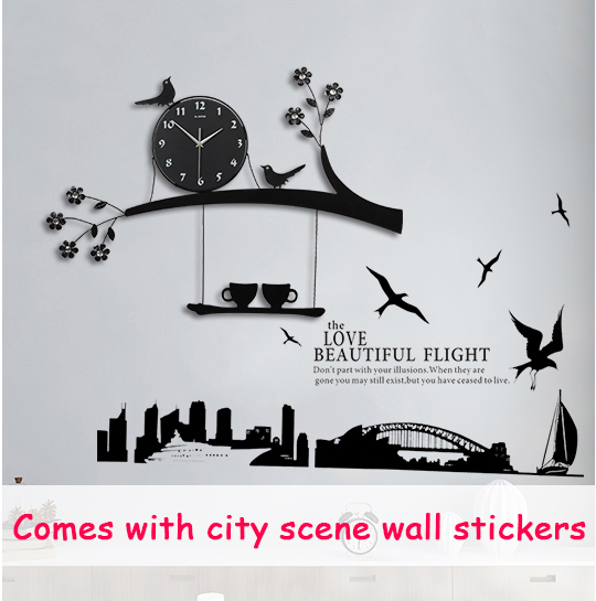 Digital Wall Clocks Modern Design Kitchen Large Clock Wall Watch Living Room Decoration Farmhouse Large Clock With Stickers