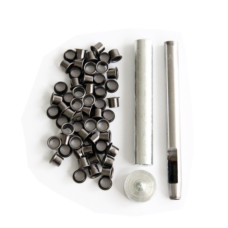 

Eyelet Hole Punch Tool Kit with 50 eyelets for DIY Kydex Sheath, knife accessory, Black