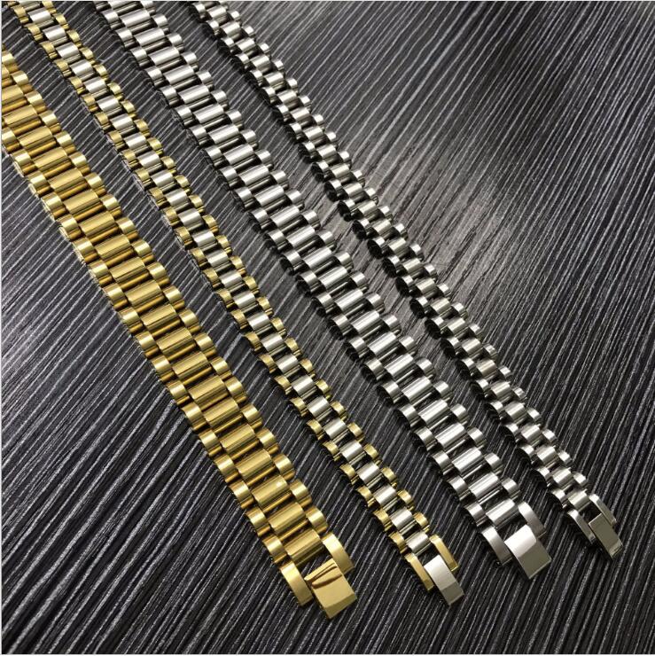 BC Classial Fashion Gold President Strap Bracelet Hiphop Watchband Design Men Jewelry Vintage Stainless Steel Bracelet