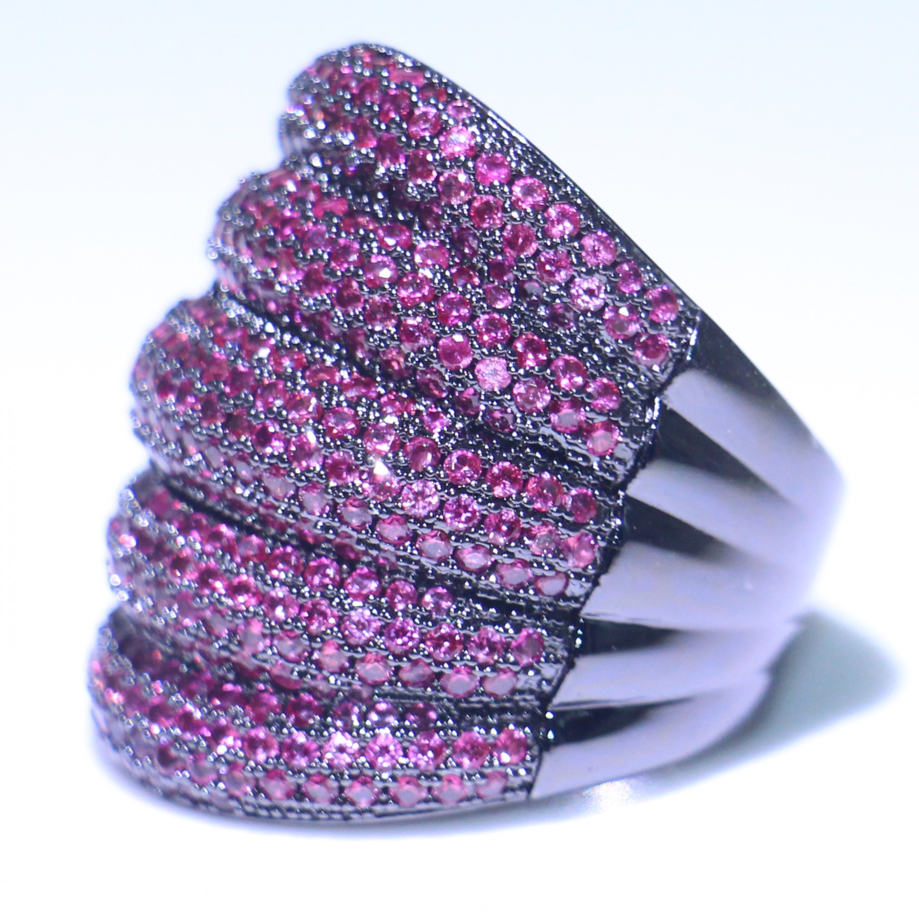 Victoria Wieck 2019 New Hot Luxury Jewelry 10KT Black Gold Fill 4 Color Gemstones CZ Diamond Wedding Engagement Wide Band Ring for Women