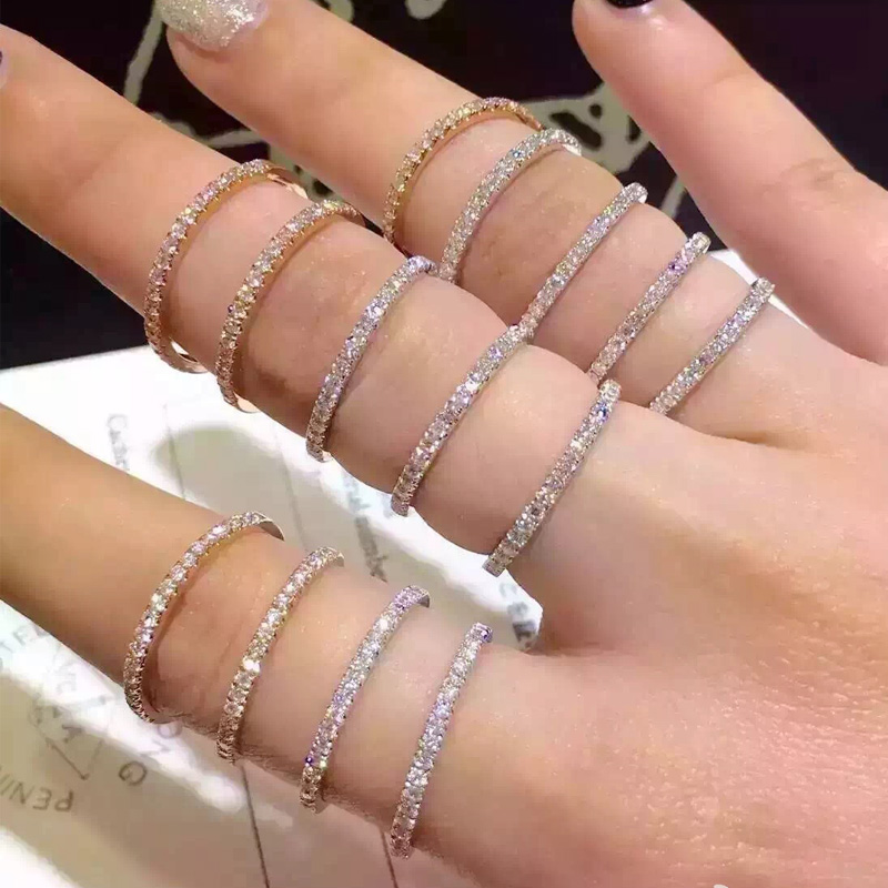 choucong Real 925 Sterling Silver Wedding band Ring for Women Full Pave setting Diamong Engagement rings Bridal Accessories