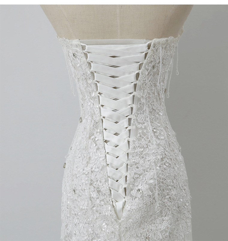 vestido de noiva New Strapless Mermaid Tulle Wedding Dresses Appliques Crystal Long Bridal Gowns Wedding Gowns robe de mariage Plus Size