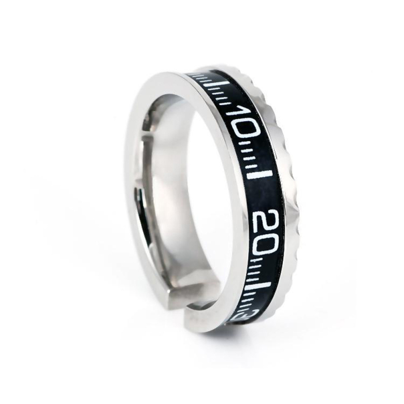 Fashion titanium steel gear ring, titanium steel jewelry water ghost speed scale couple ring women's silver black gold hit color ring