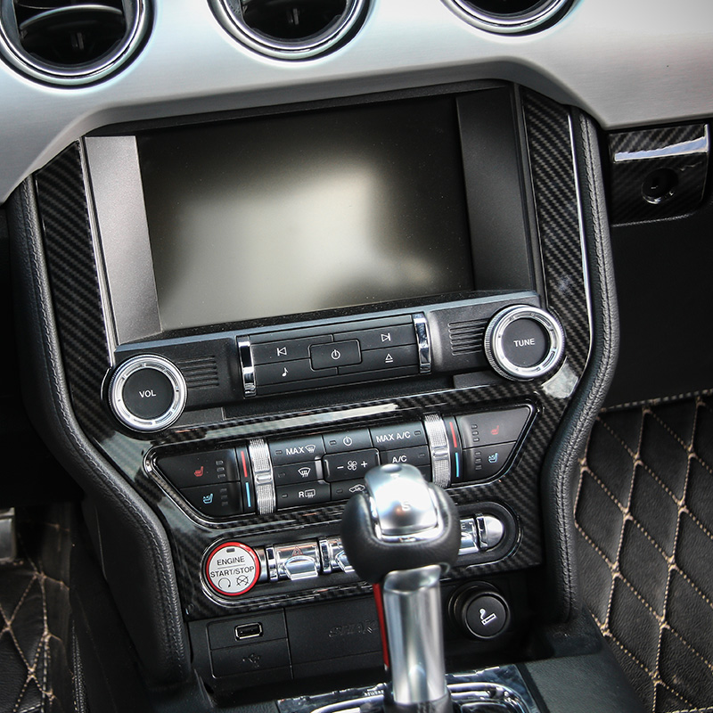 Car DashBoard GPS Frame Panel Decoration Covers ABS For Ford Mustang 2015-2016 Auto Styling Interior Accessories