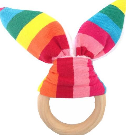 New Baby Teether Wooden Ring Baby Molars Teeth Training Toys Infants Hand Rattles Newborn Babys' Gift Exercises Toys Teeth training toy KKA1