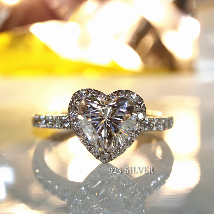Victoria Wieck Classical Luxury Jewelry 925 Sterling Silver Pear Cut White Topaz CZ Diamond Promise Eternity Wedding Heart Ring for Women