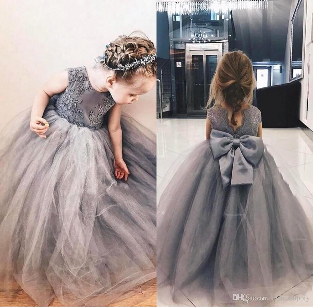 Dresses for Toddler Sequins Princess with Bow Sash Floor Length Kids Pageant Party Gowns Lovely Girl Dresses