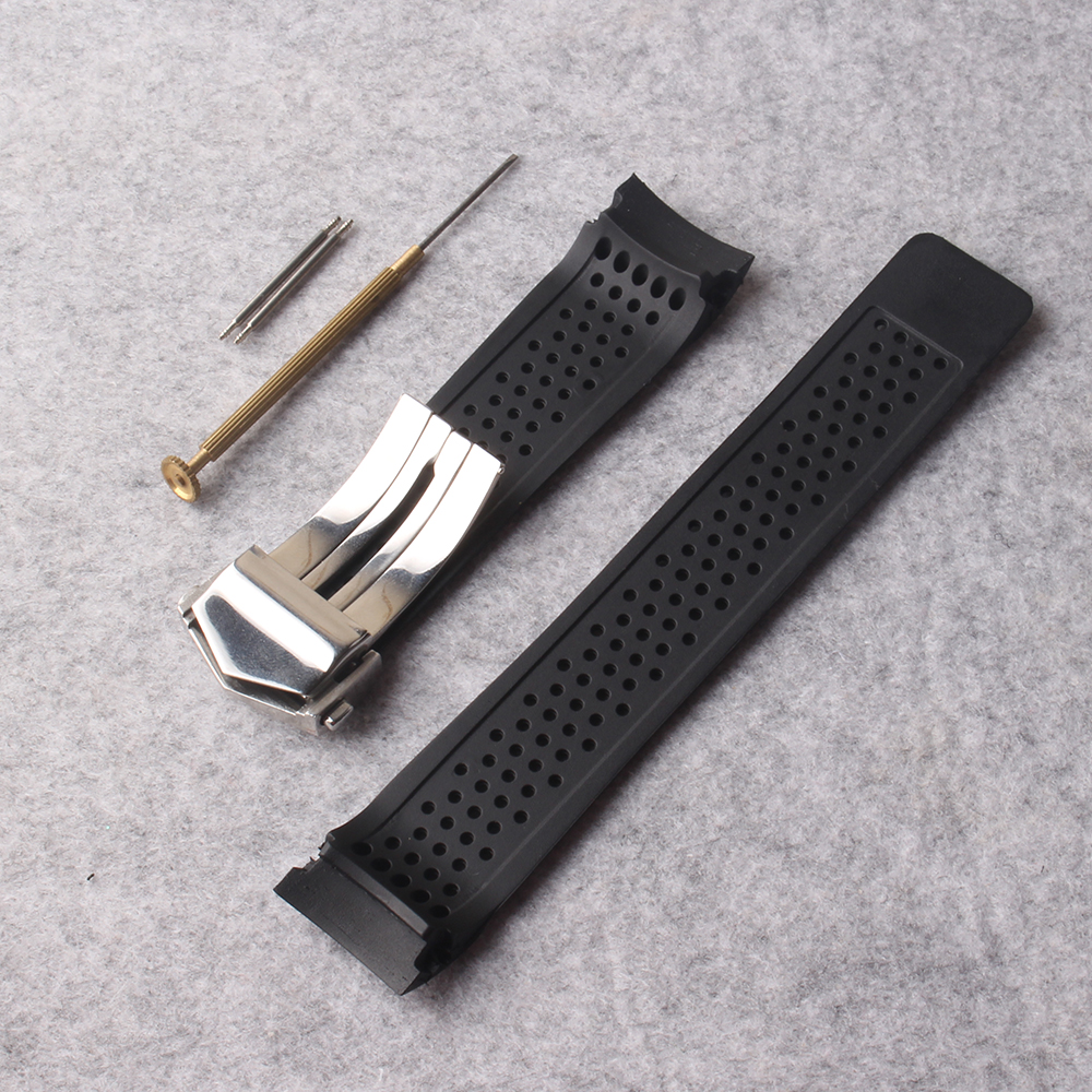 New Watchband strap 22mm Stainless Steel Deployment Black Diving Silicone Rubber Holes Watch Band Strap for Gear S3 replacement
New Watchband strap 22mm Stainless Steel Deployment Black Diving Silicone Rubber Holes Watch Band Strap for Gear S3 replacement