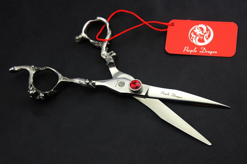 purple dragon right hand scissors with dragon sign on the handle 5.5 inch/ 6.0 inch cutting/thinning scissors
