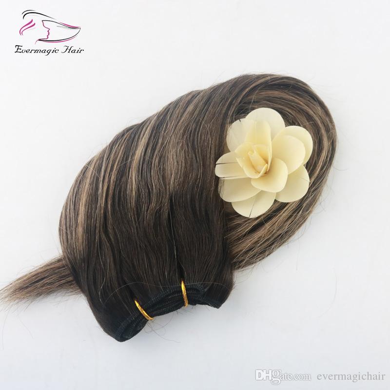 Hot selling Colored #2#3#27 Blonde Highlight Ombre Hair Balayage Skin Weft Brazilian Virgin Hair Extensions bundle