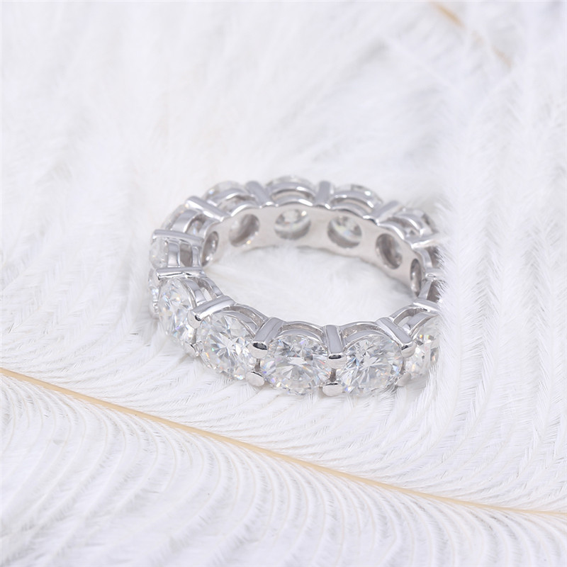 Vecalon 925 Sterling Silver Eternity ring 6mm 5A Zircon Sona Cz Engagement wedding Band rings for women Bridal Finger Jewelry D18111405
