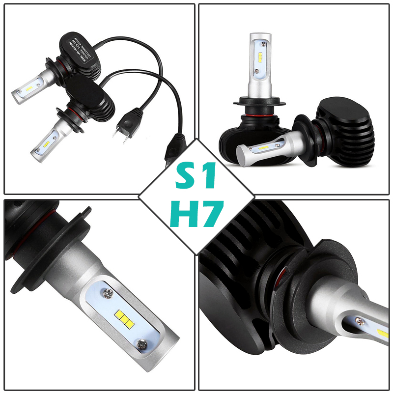 s1 csp led headlights h1 h3 h4 h7 h11 881 hb3 9006 led car headlight bulb hilo beam 50w 8000lm auto led headlamp