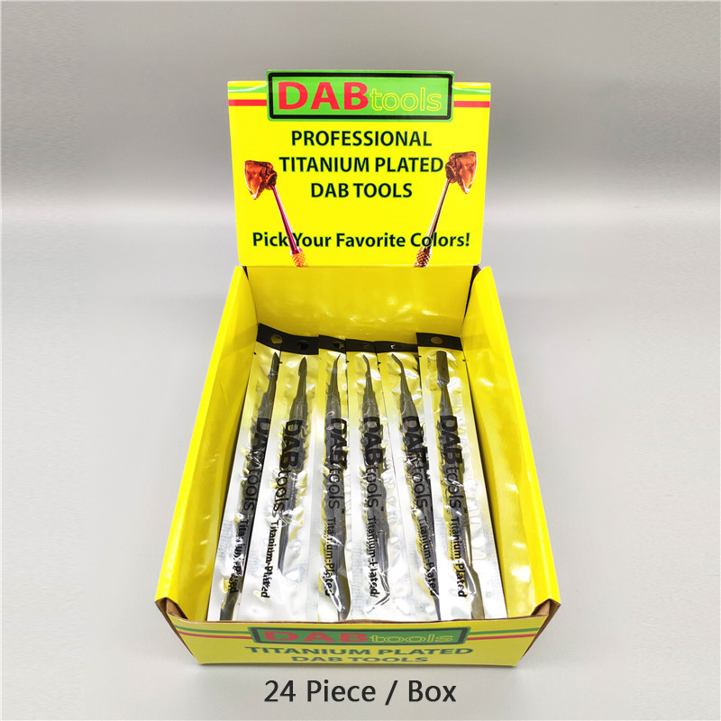 24 Piece/Box 10 Style 7 Inch Titanium Plated Dab tools Box Black For Glass Bongs Water Pipes Quartz Banger
24 Piece/Box 10 Style 7 Inch Titanium Plated Dab tools Box Black For Glass Bongs Water Pipes Quartz Banger