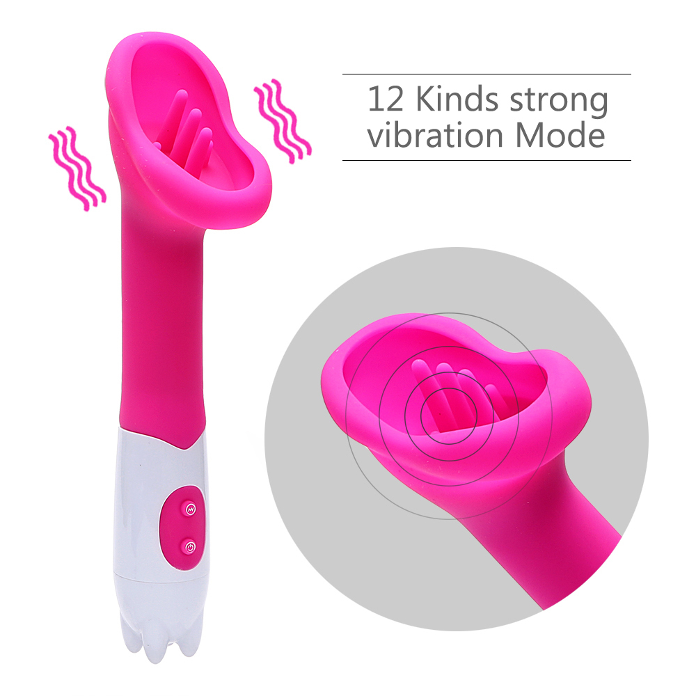 IKOKY Clitoris Stimulation Vibrator Nipple Sucker Oral Licks Tongue Sex Toys for Women Silicone 12 Speed Adult Products Sex Shop S18101003
