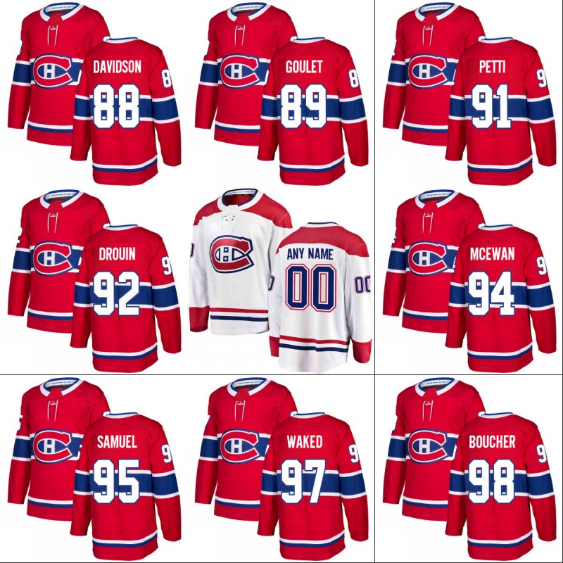 #88 Brandon Davidson Montreal Canadiens Jersey 82 Tom Parisi 86 Saverio Posa 92 Jonathan Drouin Custom Hockey Jerseys White Red
#88 Brandon Davidson Montreal Canadiens Jersey 82 Tom Parisi 86 Saverio Posa 92 Jonathan Drouin Custom Hockey Jerseys White Red