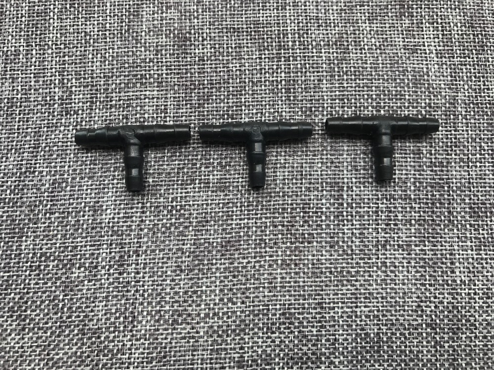 100pcs Irrigation Ploy Tee Pipe Barb Hose Fitting Joiner Drip System Suitable for 4mm/7mm