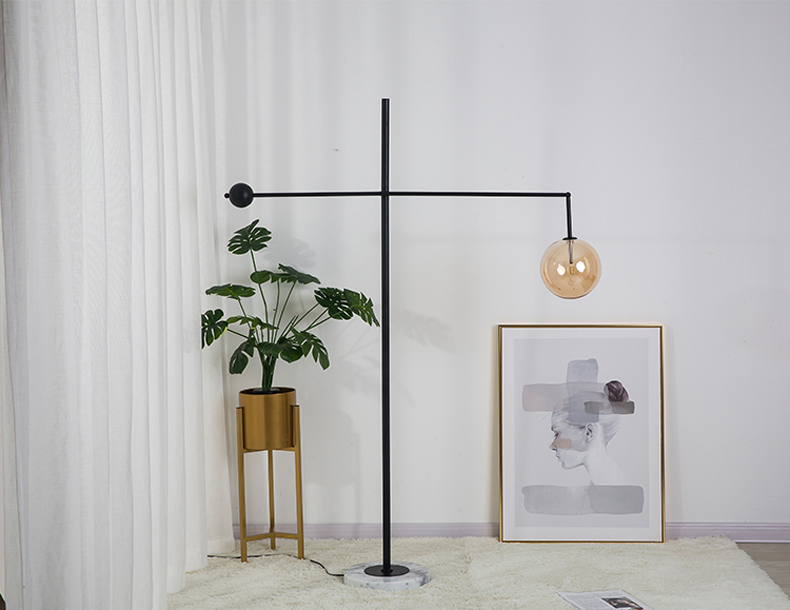 LED FLOOR LAMP Modern Indoor Lighting Living Room Lightings Morden Light Metal Electroplating Glass Ball Lampshade Marble Base