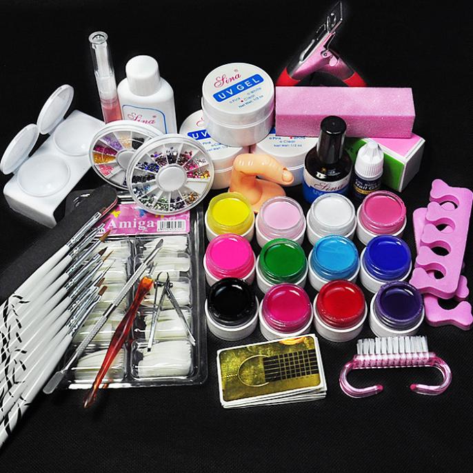 Nail Art Kits Wholesale Lamp & 12 Color UV Gel Pro 36W Tools Sets