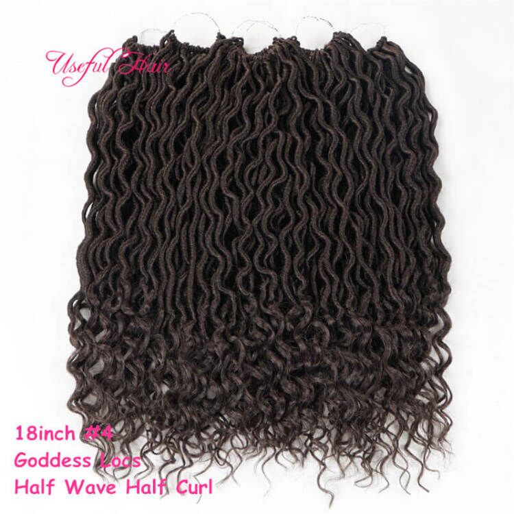 18 inch Synthetic braiding Crochet Hair goddess locs Faux Locks Curly Crocheted Braids Synthetic Hari Extensions For Black Women made in China
18 inch Synthetic braiding Crochet Hair goddess locs Faux Locks Curly Crocheted Braids Synthetic Hari Extensions For Black Women made in China