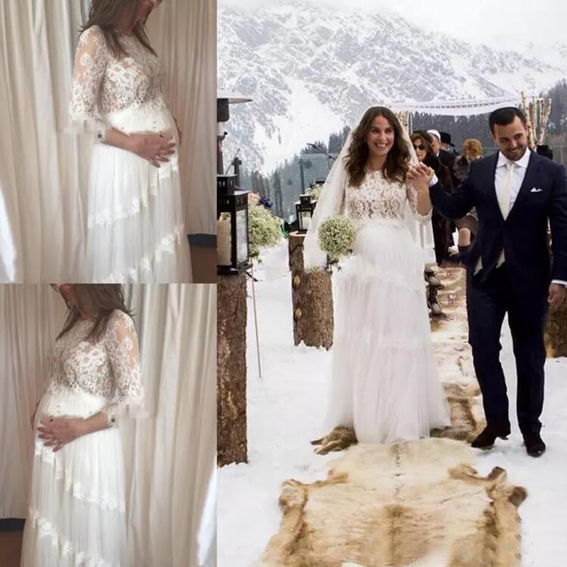 Pregnant Wedding Dresses 2018 Lace Illusion 3/4 Long Sleeve Tulle Ruched Long Maternity Bridal Gowns Plus Size Custom Made China EN2057, Black
Pregnant Wedding Dresses 2018 Lace Illusion 3/4 Long Sleeve Tulle Ruched Long Maternity Bridal Gowns Plus Size Custom Made China EN2057, Black