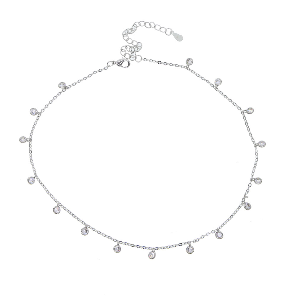 cz drop charm choker necklaces rose gold silver plated fashion jewelry elegance women gift statement collarbone necklace