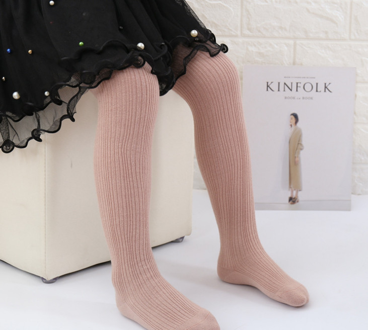 Kids Vertical Stripe Leggings Children Cotton Knitting Tight Pants Girl Dance Stocking Pantyhose 10 Pcs Wholesale