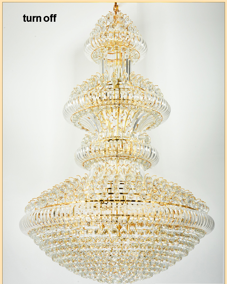 LED Modern Crystal Chandeliers Lights Fixture American Big Golden Chandelier Lamps European Large Hotel Lobby Hall Stairway Home Inoodr Lighting
