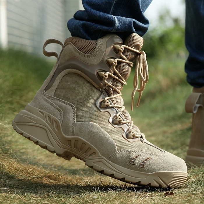 Brand Men Military Boots Special Forces Army Tactical Desert Combat Boots Outdoor Hiking Shoes Cow Leather Snow Boots