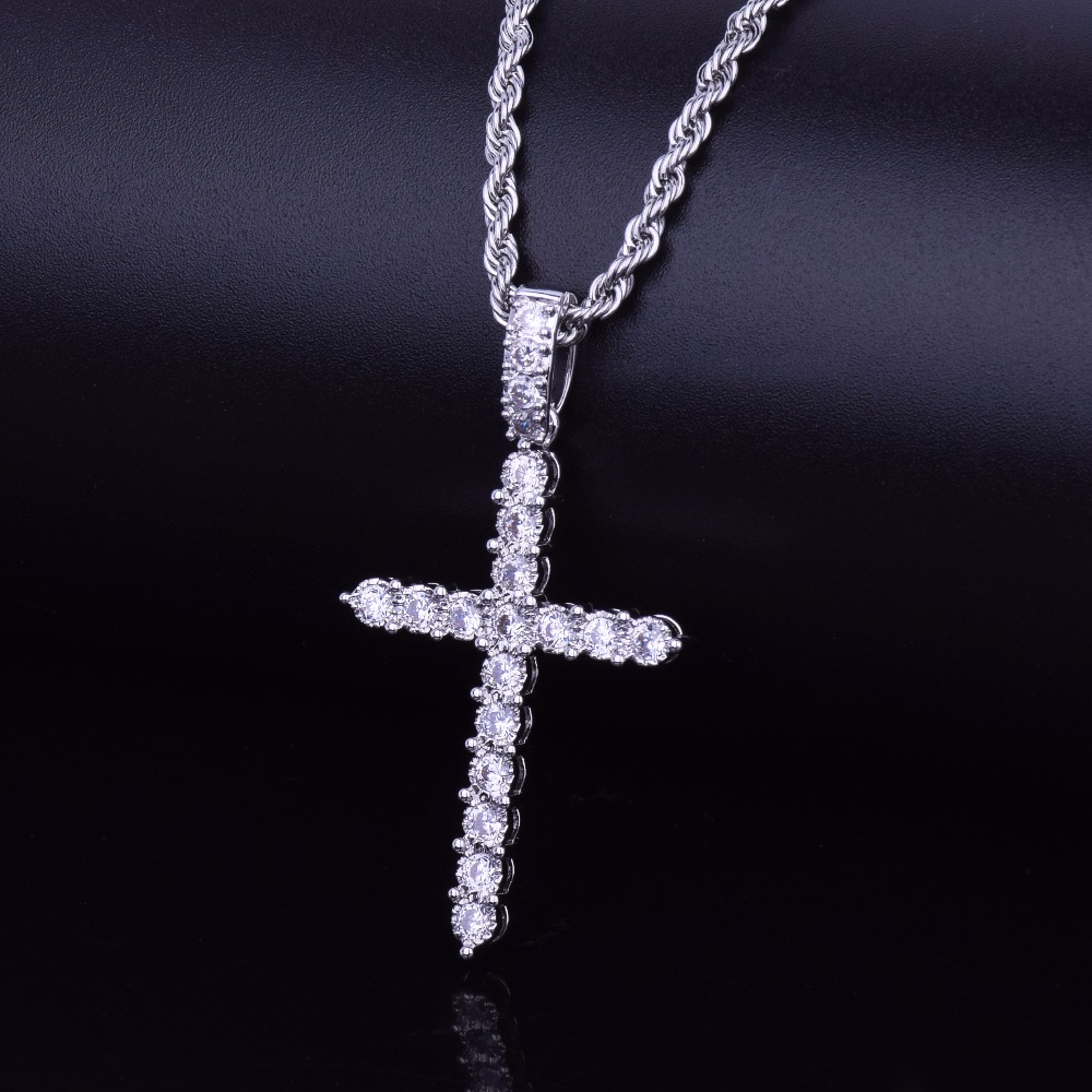 Men's Zircon Cross Necklace Pendant Necklace Hip hop Jewelry Charm Bling Cubic Zircon Chain For Gift Freeshipping, Silver
Men's Zircon Cross Necklace Pendant Necklace Hip hop Jewelry Charm Bling Cubic Zircon Chain For Gift Freeshipping, Silver