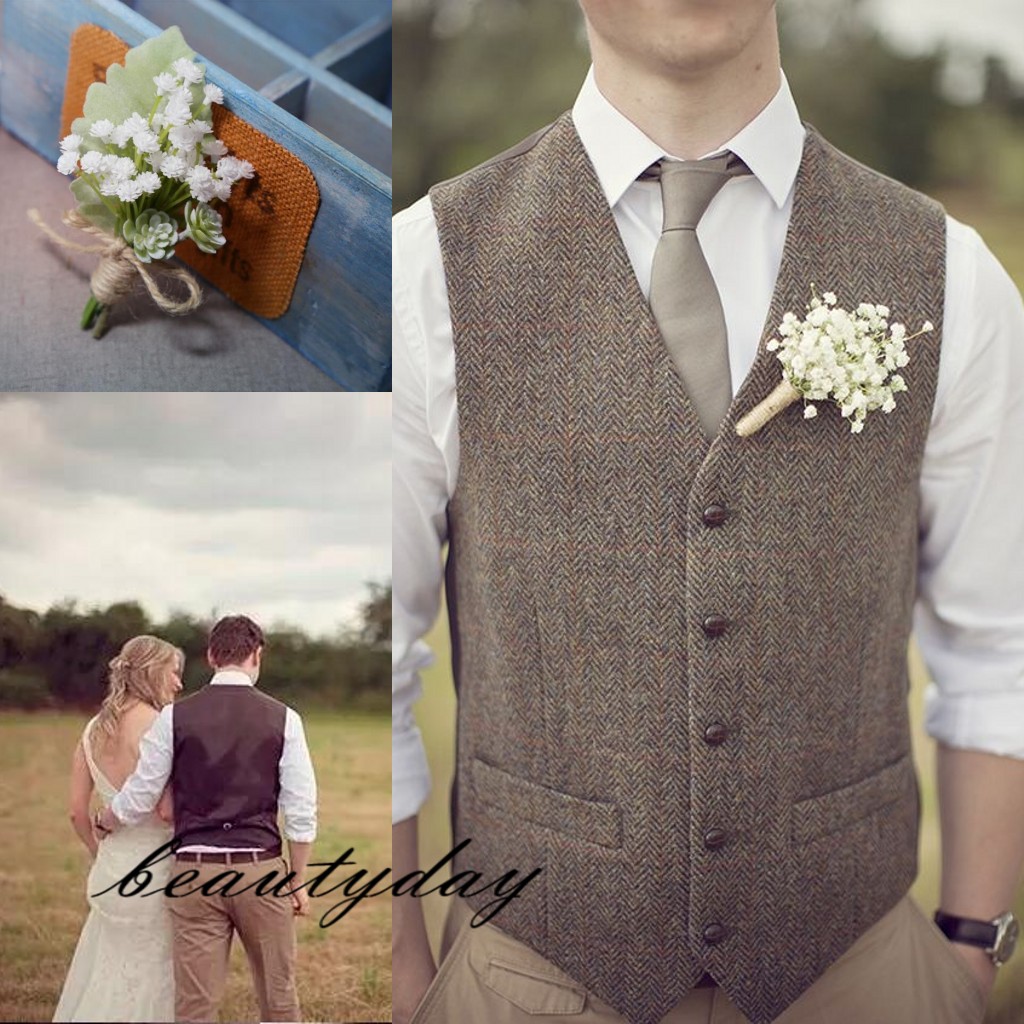 Artificia baby's breath Brooch Corsages for the Groom Groomsmen Party Prom Vests Suit wedding suits for men wedding suit grooms men