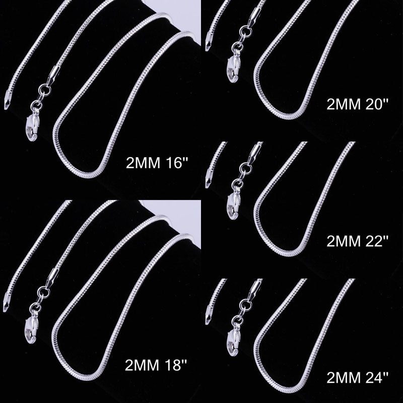 Fine 925 Sterling Silver Necklace,XMAS New 925 Silver Chain 2MM Lot 5Pcs 18-24Inch Necklace For Women Men Fashion Jewelry Link Italy XC10
Fine 925 Sterling Silver Necklace,XMAS New 925 Silver Chain 2MM Lot 5Pcs 18-24Inch Necklace For Women Men Fashion Jewelry Link Italy XC10
