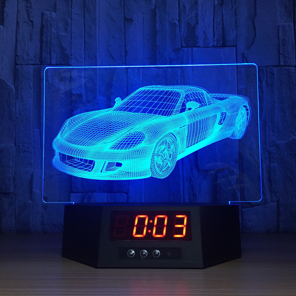 Sports Car Models 3D Illusion Night Lights LED 7 Color Change Desk Lamp Decor #R21