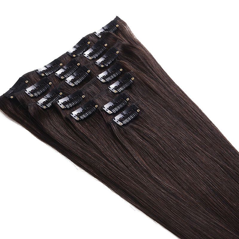 blonde brown black brazilian virgin human hair clip in hair extensions straight unprocessed clip ins 1226 inches