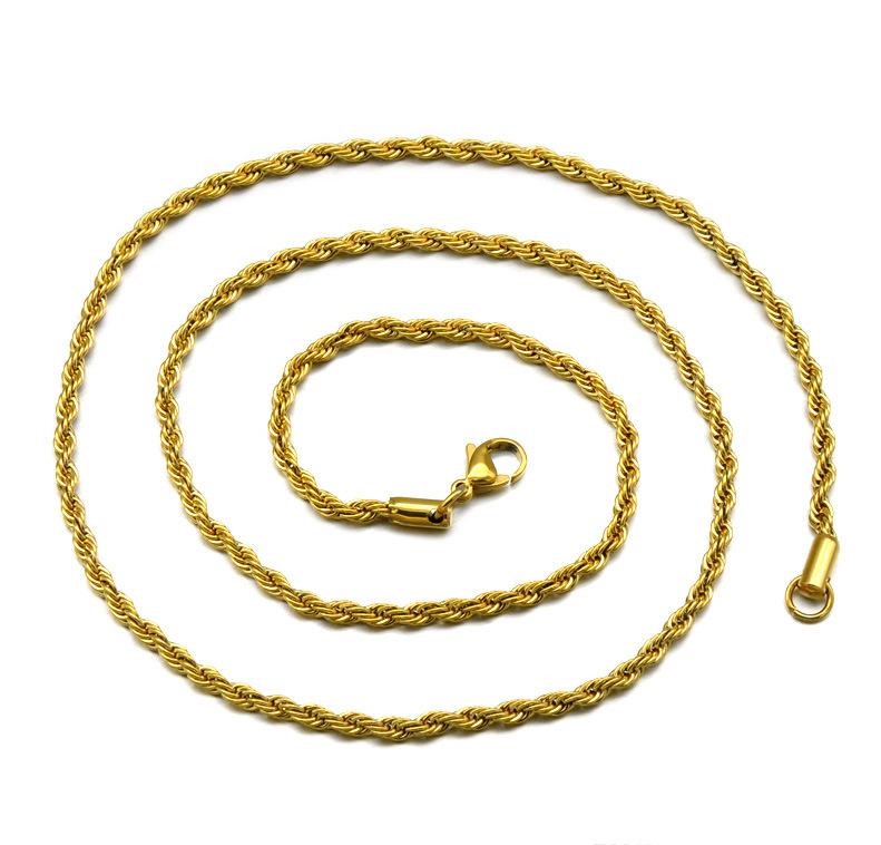 3mm/24inch Stainless Steel Real 18K Yellow Rope Chain Mens Necklace Hip Hop Jewelry rock Style
3mm/24inch Stainless Steel Real 18K Yellow Rope Chain Mens Necklace Hip Hop Jewelry rock Style