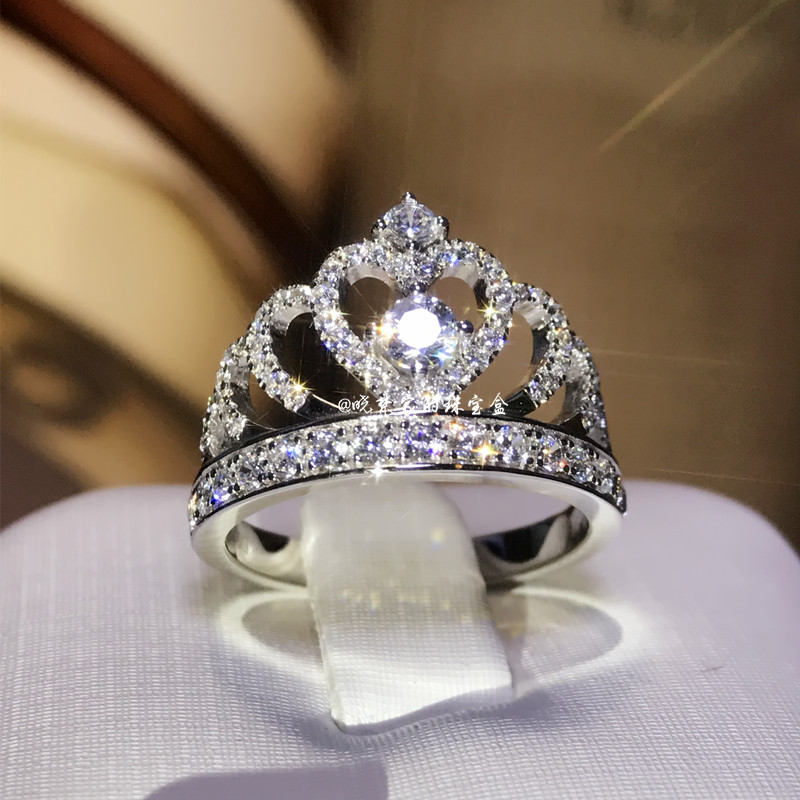 Pave Sterg Sier Tiny White Sapphire CZ Dia Gemstones Women's Party Wedding Crown Band Ring 4