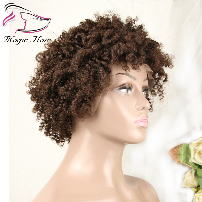 Evermagic hair afro kinky curly wig Brazilian remy wigs for women black natural afro hair human hair wigs color 4# free shipping