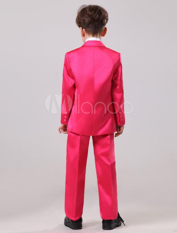 High Quality Two Button Red Boy Formal Wear Handsome Boy Kid Attire Wedding Wear Birthday Party Prom Suit(jacket+pants+tie+vest ) 35