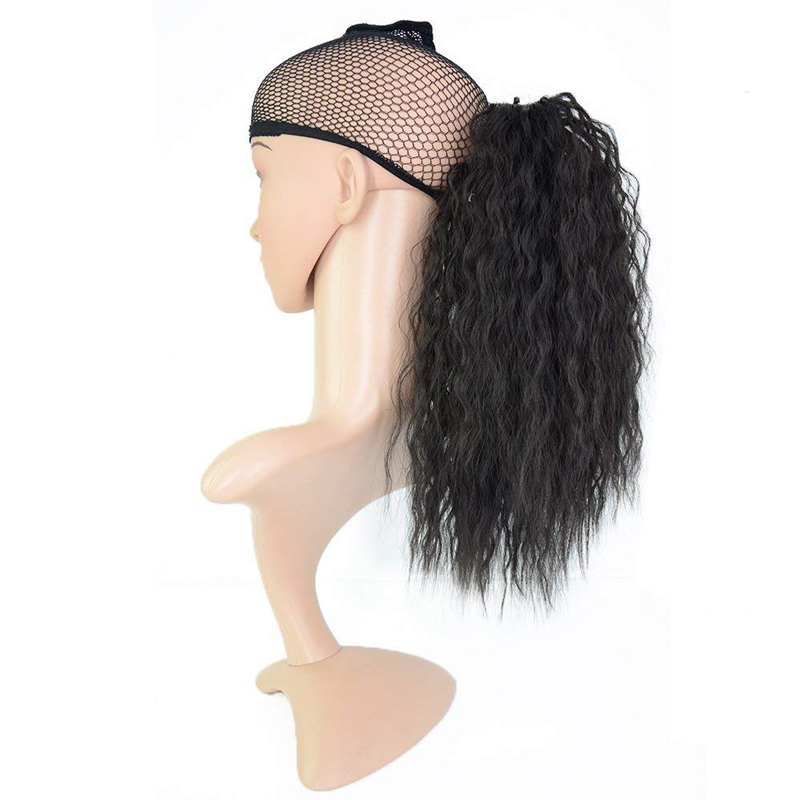 Evermagic hair claw ponytail clip in hair extensions long yaki curly 100% human hairpiece 70-120g with jaw clip color 1B#