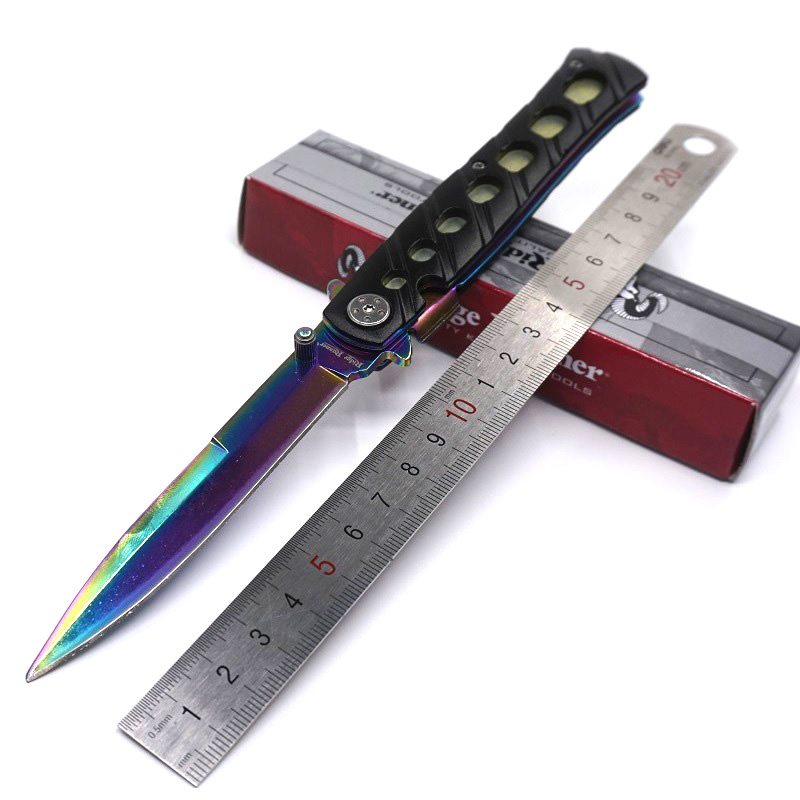 Rainbow Color Titanium Knives Tactical Folding Pocket Knife 3Cr13 Blade Aluminum Handle Survival Camping Knife Outdoor EDC Tools
Rainbow Color Titanium Knives Tactical Folding Pocket Knife 3Cr13 Blade Aluminum Handle Survival Camping Knife Outdoor EDC Tools