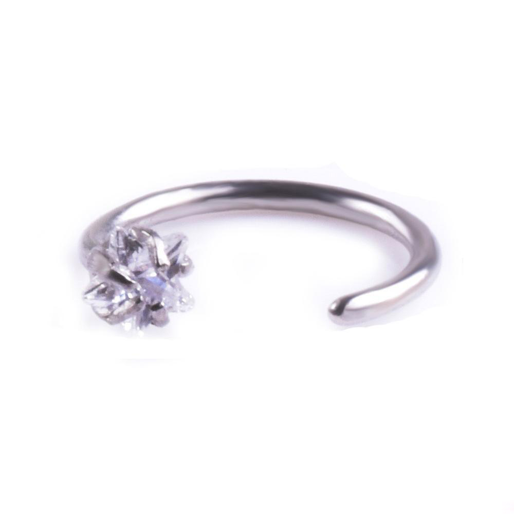 New Star Zircon Nose Hoop Rings Ear Cartilage Tragus Body Jewelry For Women Men Anti-allergy C Neck