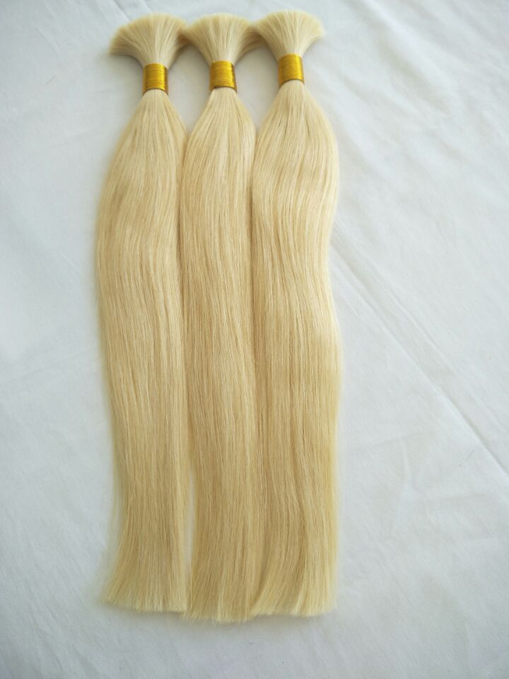 Top Grade Silk Straight Wave Hair Bundles 300Grams Lot Peruvian Virgin Human Hair Bulk no weft color 613 Blonde