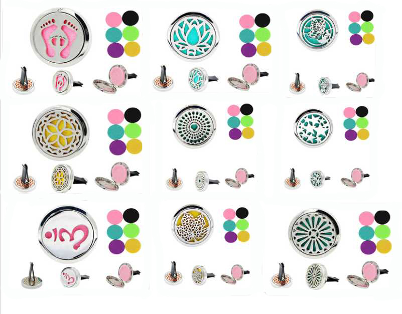 Tree life Car Perfume Air Freshener Diffuser 17 Style Stainless Car Vent Air Freshener Essential Oil Diffuser Cary Styling US Fast Ship