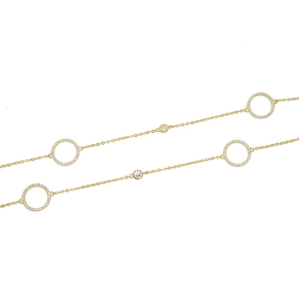 95+5cm geometric round circle link chain necklace long women chain double layer statement Round geometric simple fashion design