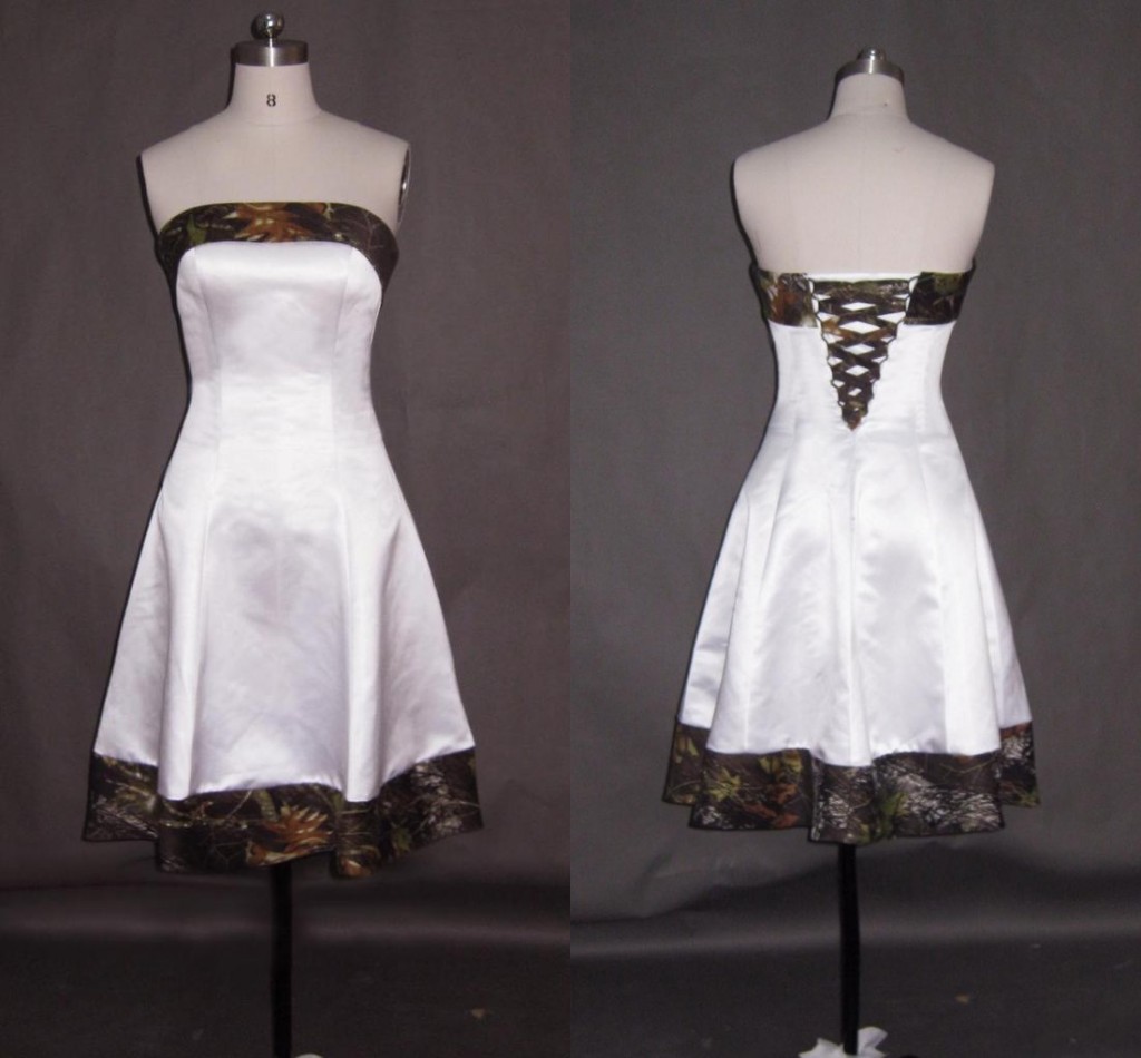 Simple Short Camo Wedding Dress Cheap 2022 Strapless Lace up back A line Satin Fabric For Bride Plus size No Extra Wedding Gowns, Black
Simple Short Camo Wedding Dress Cheap 2022 Strapless Lace up back A line Satin Fabric For Bride Plus size No Extra Wedding Gowns, Black
